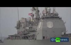 الحرس الثوري الإيراني ينشر فيديو يوثق لحظة اعتراضه للسفن الحربية الأمريكية في الخليج