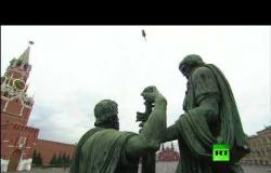 بروفة الاستعراض الجوي بمناسبة الذكرى الـ75 للنصر على النازية في موسكو