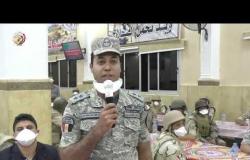 الفريق محمد فريد يتناول الإفطار مع مقاتلى مكافحة الإرهاب بشمال سيناء