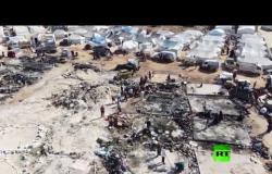 حرائق في مخيمات النازحين السوريين بإدلب