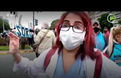 صراع بين محتجين ضد الحجر الذاتي وممرضين
