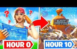 I gave 10 Fortnite players TEN HOURS to build me a THEME PARK...