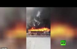 حريق يلتهم سوقا في حلوان جنوب القاهرة