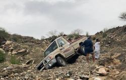 بالفيديو.. السيول تحتجز سكان قرية الفريشة بمحايل وتلتهم السيارات