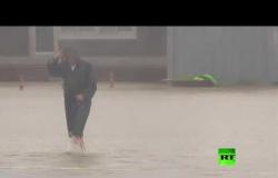 فيديو يظهر آثار الإعصار في مدينة كورية جنوبية