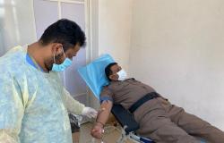شرطة صامطة تنظم حملة تبرع بالدم لمنسوبيها