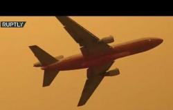 الولايات المتحدة: طائرات تلقي مثبطات اللهب لمحاربة حريق "بوبكات"