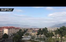 آثار قصف القوات الأذربيجانية على عاصمة قره باغ