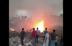 اللقطات الأولى لحريق “مخزن خردة” بمدينة رأس البر