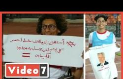 لافتات لدعم مرتضى منصور وقمصان عليها صورته فى لقاء دجلة