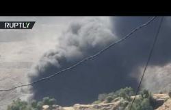 الدخان يتصاعد فوق صنعاء جراء غارات مكثفة تشنها مقاتلات التحالف العربي