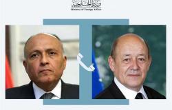 شكري يبحث مع وزير الخارجية الفرنسي قضية سد النهضة والوضع في تونس ولبنان