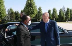 شاهد.. استقبال أردوغان لرئيس وزراء إثيوبيا آبي أحمد في أنقرة