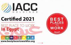تكريم شركة آي إيه سي سي القابضة كواحدة من أفضل أماكن العمل في مصر لعام 2021