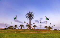 الباحة تتوشح بأعلام الوطن وصور القيادة وتكتسي باللون الأخضر احتفالاً باليوم الوطني