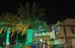 بالصور .. مبنى "مالية جازان" و"عقارات الدولة" تتوشح باللون الأخضر