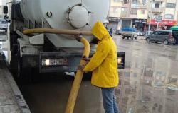 الجيزة: استمرار عمليات شفط مياه الأمطار من البؤر الساخنة