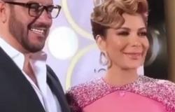 أصالة تشعل حفل Joy awards بتقبيل زوجها فائق حسن (فيديو)