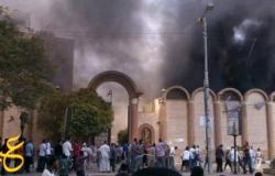 عاجل : حريق هائل داخل كنيسة مارجرجس بميت غمر في الدقهلية