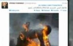 مذيع "الجزيرة" ينشر صورا كاذبة عبر "تويتر" تحت اسم "حرق السيسي للمصريين"