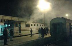 حريق بعربة قطار دسوق بسبب ماس كهربائى وذعر بين الركاب