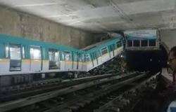 فريق من نيابة الوايلى يصل لمعاينة حادث تصادم قطارى مترو أنفاق العباسية