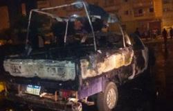 "الإخوان" يشعلون النيران فى سيارة شرطة بالعاشر من رمضان