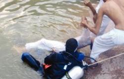 انتشال جثة شاب غريق بنهر النيل  بكوم أمبو