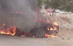 بلاغ بتفحم سيارة على طريق دمنهور أبو المطامير فى ظروف غامضة