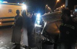 إصابة 5 مواطنين فى تصادم سيارتين أمام هايبر "العاشر من رمضان"