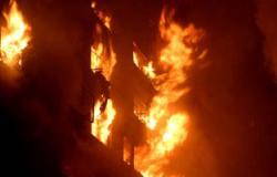 انفجار اسطوانة بوتجاز أثناء عمليات إخماد حريق الرويعى