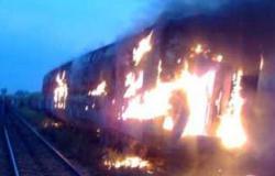 السيطرة على حريق فى جرار قطار بالمنيا