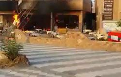 حريق هائل بكافيه بالساحة الشعبية بمدينة كفر صقر فى الشرقية