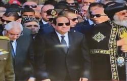 الرئيس السيسي يصل النصب التذكارى لحضور جنازة شهداء الكنيسة البطرسية
